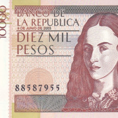 Bancnota Columbia 10.000 Pesos 2003 - P453f UNC