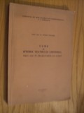 CURS DE ISTORIA TEATRULUI UNIVERSAL - E. Nicoara (autograf) - 1975, 171 p., Alta editura