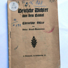 DEUTSCHE BANATER DICHTER-SCRIITORI GERMANI DIN BANAT,TIMISOARA/TEMESVAR,1920