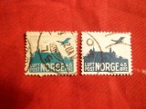 2 Serii Posta Aeriana 1927 ,1937 Norvegia ,stamp.,cu si fara cadru