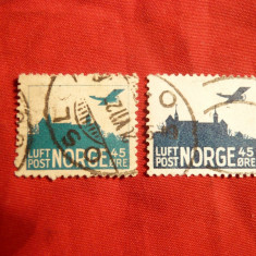 2 Serii Posta Aeriana 1927 ,1937 Norvegia ,stamp.,cu si fara cadru