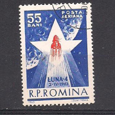 No(3)timbre-Romania -1963-L.P 559--Cosmonautica in slujba pacii-Luna 4