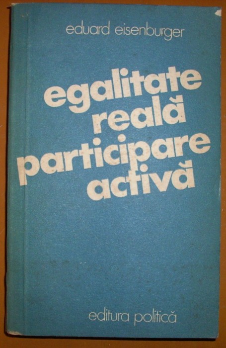 Eduard Eisenburger - Egalitate reala-participare activa