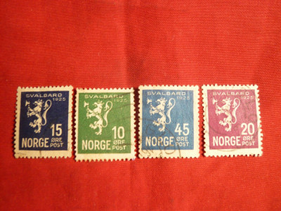 Serie Spitzbergen 1925 Norvegia ,4val.stamp. foto