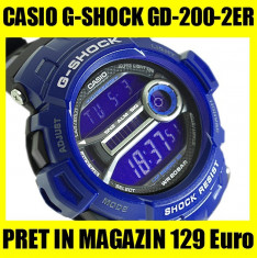 REDUCERE * CASIO G-Shock GD-200-2ER NOU IN CUTIE SUBACVATIC (WR 200 m ) LIVRARE GRATUITA ALARMA FUSURI ORARE ILUMINARE LED ALARMA PRET RETAIL 129E foto