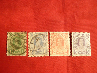 Serie 900 Ani Rege Olaf II 1930 Norvegia ,4 val.stamp. foto