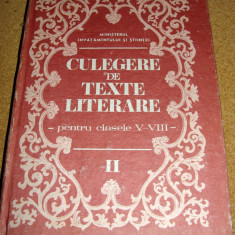 CULEGERE DE TEXTE LITERARE ( pentru clasele V-VIII )