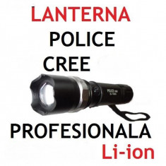 Lanterna Swat Police Originala. Acumulator Li-ion. Din Metal. IncarcatorPriza + Auto. foto