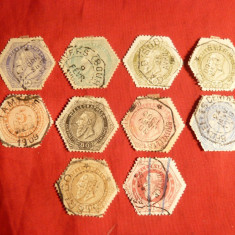Serie Timbre Telegraf Leopold 1888 Belgia ,8+2 val.stamp.