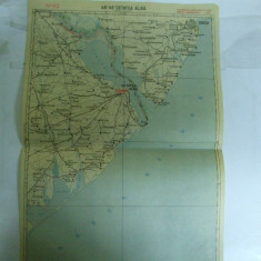 Harta Cetatea Alba color 47 x 31 cm perioada interbelica