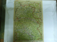 Harta Oradea color 47 x 31 cm perioada interbelica foto