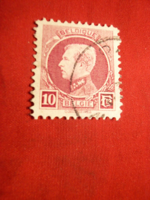 Timbru 10 fr.lila carmin1922 Belgia Albert I , stamp. foto