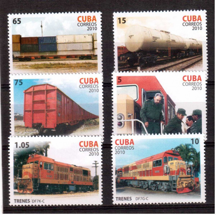 CUBA 2010, Transport feroviar, serie neuzata, MNH