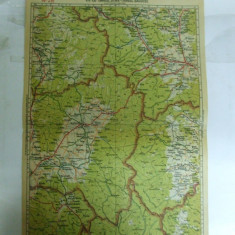 Harta Targul Ocna - Targul Sacuesc color 47 x 31 cm perioada interbelica