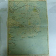 Harta Ismail color 47 x 31 cm perioada interbelica
