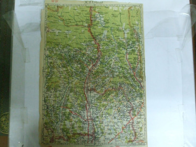 Harta Ramnicu - Valcea color 47 x 31 cm perioada interbelica foto