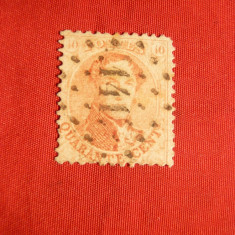 Timbru 40C rosu 1858 Belgia ,dantelat ,stamp.