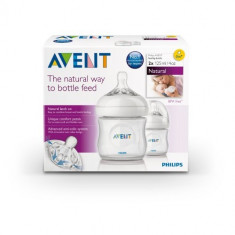 Set 2 biberoane Philips Avent Natural 125 ml bebelusi nou nascut biberon PP foto