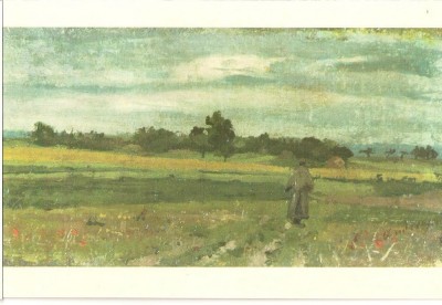 CPI (B3240) MUZEUL DE ARTA PLOIESTI. IOAN ANDREESCU, &amp;quot;CAMP CU CALARET IN AMURG&amp;quot;, EDITURA DAIM S.R.L. - F-CA DE TIMBRE S.A., NECIRCULATA foto