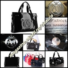 GEANTA POSETA tip SACOSA NEAGRA DAMA LAC NEGRU firma GIORGIO ARMANI JEANS COLECTIE NOUA GENTI POSETE FEMEI MEDIUM TOTE HANDBAG foto