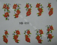 Tatuaj transfer pe baza de apa sticker pentru decorare unghii YB 034 foto