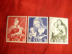 Serie Anul Sf.Maria -Pictura 1954 SAAR , 3 val. foto