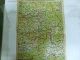 Harta Brasov - Fagaras - Odorhei - Sf. Gheorghe - Miercurea Ciucului color 47 x 31 cm perioada interbelica