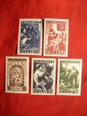 Serie Pictura-Opere Populare 1949 SAAR ocup. fr. 5val (una cu sarn.)
