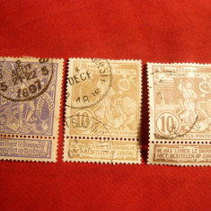 Serie-Expozitia Internationala Bruxelles Sf.Mihai 1896 Belgia ,3val.stamp.