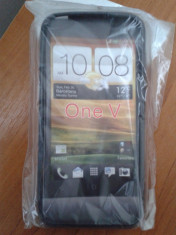 Husa Neagra Silicon HTC ONE V, Noi, In Tipla foto