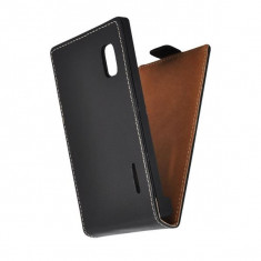 Husa eleganta Tip Flip piele LG Optimus L5 E610 - Negru foto