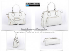 Geanta poseta Guess originala model Palermo alb white alba bareta inclusa PVC fashion lady bag foto