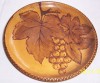 Farfurie Lemn Pirogravat Vintage, Decorativa, Artizanala, Anii 1970, 18cm