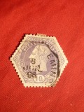 Timbru Telegraf 10 C 1878 violet Belgia , Leopold II ,stamp.