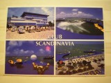 ROMANIA - MAMAIA - CLUB SCANDINAVIA , PLAJA SI TERASA - NECIRCULATA , CU EMBLEMA CLUBULUI PE VERSO ., Fotografie