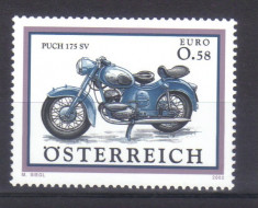 AUSTRIA 2002, Motocicleta, serie neuzata, MNH foto