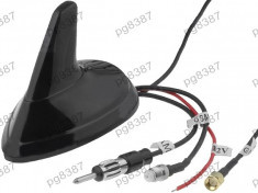 Antena SHARK, radio AM/FM, GPS, GSM, cu amplificare semnal, 12V, SMA-A - 001125 foto