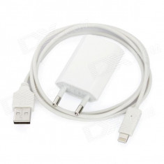 Incarcator Priza + Cablu de Date lightning ( identice cu original A1300 ) Apple iPod Touch 5 iPad Mini Air iPhone 5 5G 5S 5C - compatibil IOS 7 foto