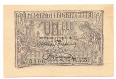 Romania 1 leu 17 Iulie 1920 ( W4437-0106) P-26 aUNC foto