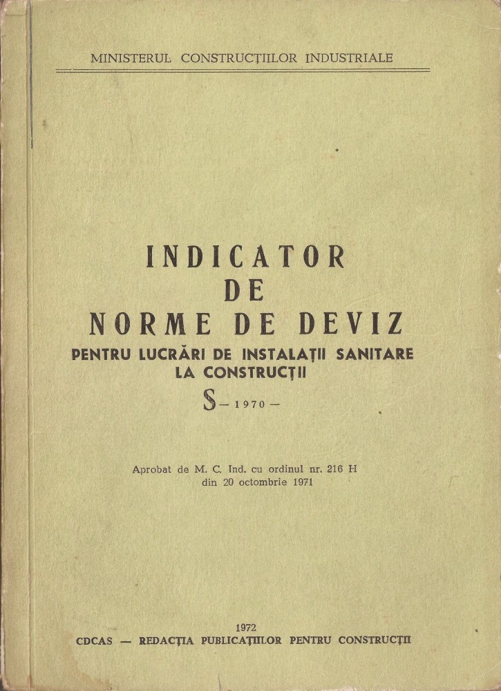 INDICATOR DE NORME DE DEVIZ PENTRU LUCRARI DE INSTALATII SANITARE LA ...