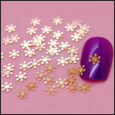 Set 10 decoratiuni aurii fulg de nea pentru unghii nail art manichiura ***nou foto