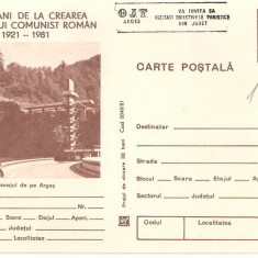 CPI (B3360) CARTE POSTALA. BARAJUL DE PE ARGES, NECIRCULATA, MARO, 60 DE ANI DE LA CREAREA PARTIDULUI COMUNIST ROMAN 1921-1981