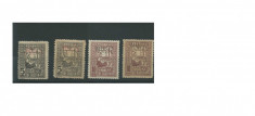 Ocupatia germana in Romania 5 bani si 10 bani timbre ajutor suprtipar cursiv hartie alba si gri/** foto