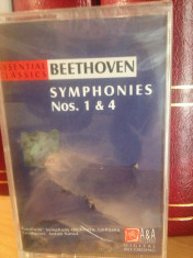 BEETHOVEN - SYMPHONIES NR. 1&amp;amp; 4 ( 1997/A &amp;amp; A REC) - caseta originala/nou/sigilat foto