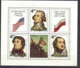 POLONIA 1975, Bicentenarul Revolutiei Americane, colita, serie neuzată, MNH, Nestampilat