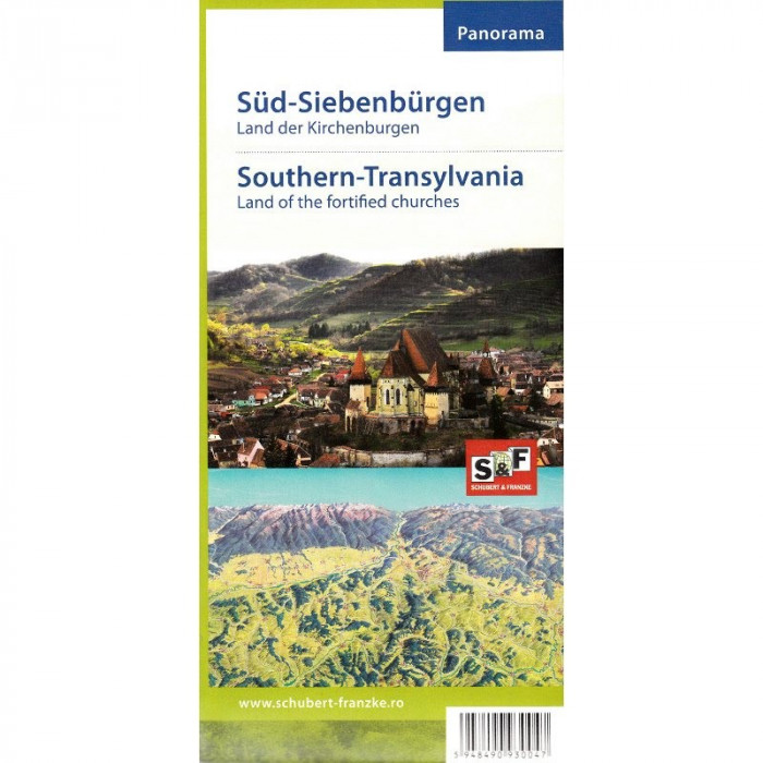 Schubert &amp; Franzke Harta Panorama Sud Transilvania Tara Bisericilor Fortificate