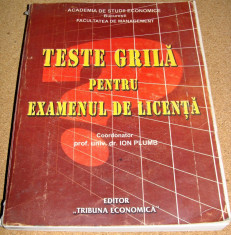 MANAGEMENT - Teste grila pentru examenul de LICENTA - Prof. Univ. Dr. Ion Plumb foto