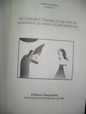 Dictionarul teatrului de papusi , marionete si animatie din romania, Cristian Pepino foto