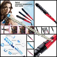 ONDULATOR SPIRALAT de PAR PROFESIONAL SPIRALA TAMBUR 19 mm CANELURI SPIRALATE INVELIS CERAMIC AVANSAT 170 GRADE CELSIUS NOVA STYLIST EASY HAIR CURLER