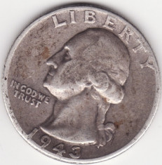 Moneda - Statele Unite ale Americii - Quarter Dollar 1943 - Argint foto